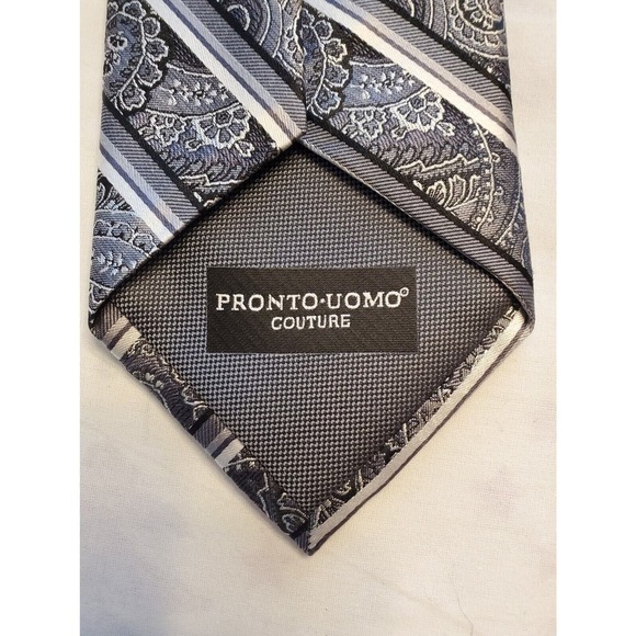 Pronto Uomo Couture, Hand Made, 100% Silk, Men’s Neck Tie, Made In China NWT - Picture 3 of 4